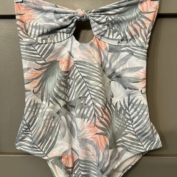 Eberjey Lulu Palmera Tropical Leaf One Piece Cutout Swimsuit Size Small - Picture 8 of 12